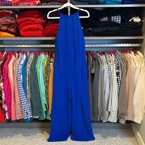 Chicme blue sleeveless elastic waistband back tie jumpsuit size S NWOT